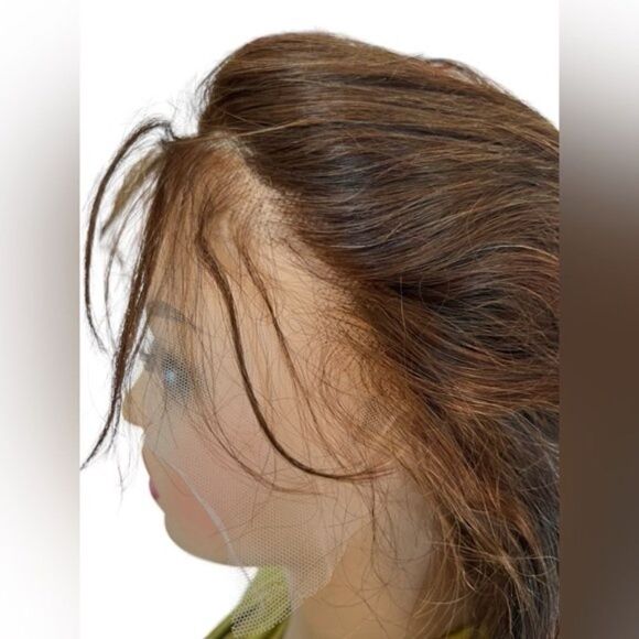 13 x 4 Lace Front Chestnut Brown Wig 21” 100% Human Hair Size Average - Picture 3 of 8